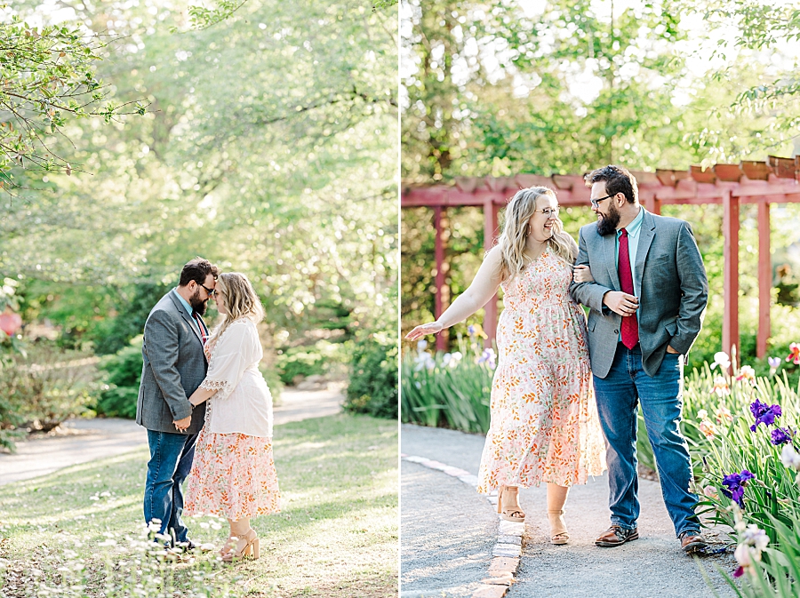 Foreheads together at UT Gardens Engagement by Amanda May Photos