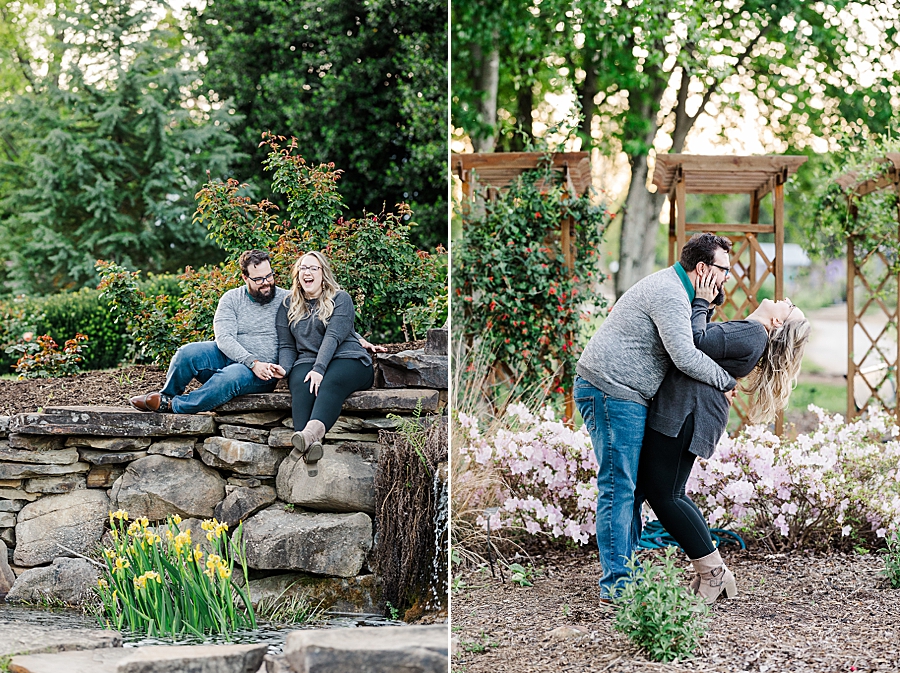 Laughing together at engagement session by Amanda May Photos