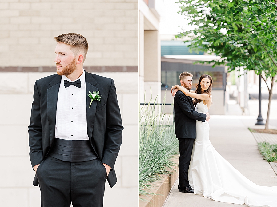 Standing by the tall grass at Mill & Mine Wedding by Amanda May Photos
