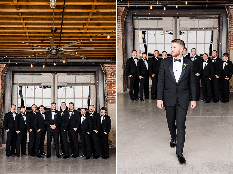 Groom standing with groomsmen at Mill & Mine Wedding by Amanda May Photos