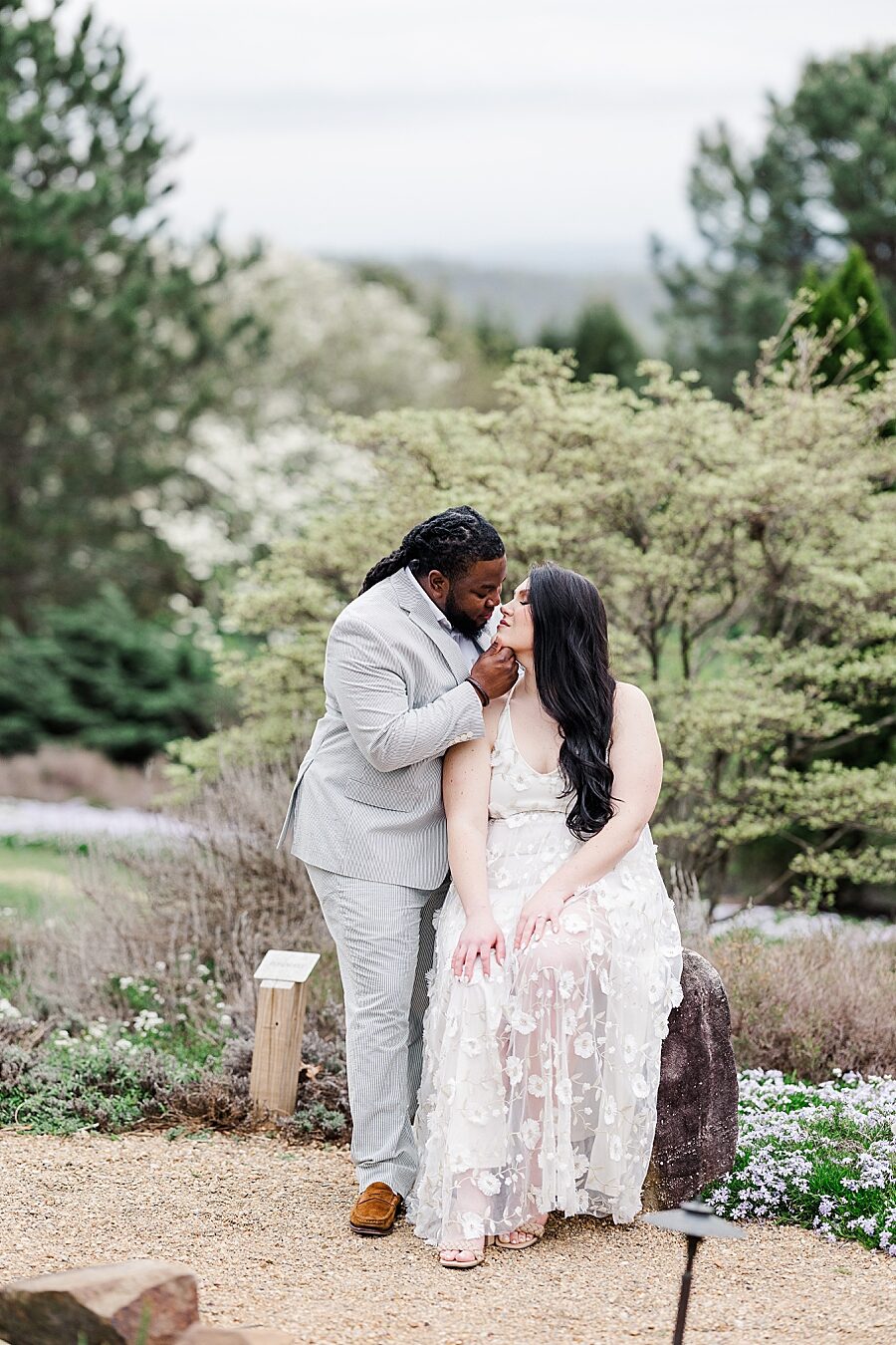 Hand on face at Garden Engagement Session by Amanda May Photos