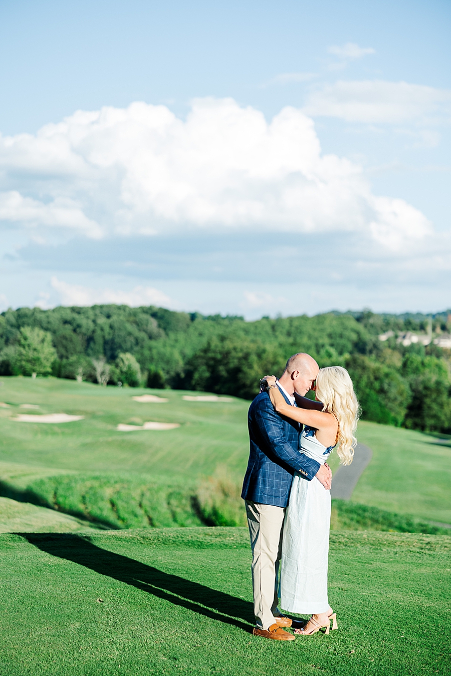 johnson city engagement at golf course