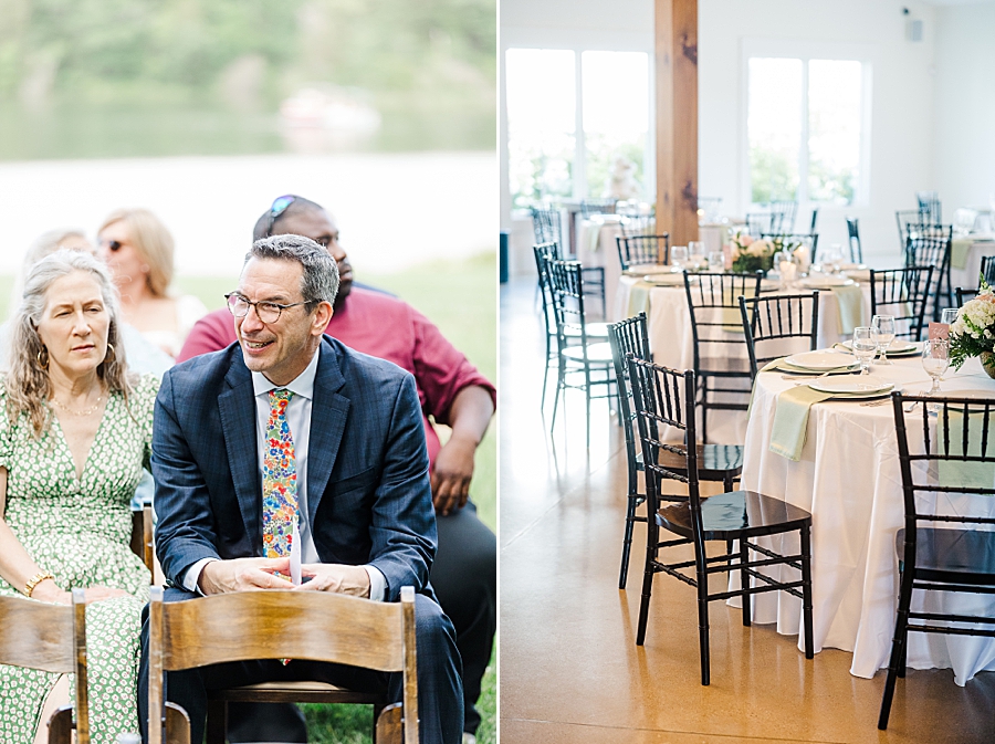 Guests sitting together at Marblegate Wedding by Amanda May Photos