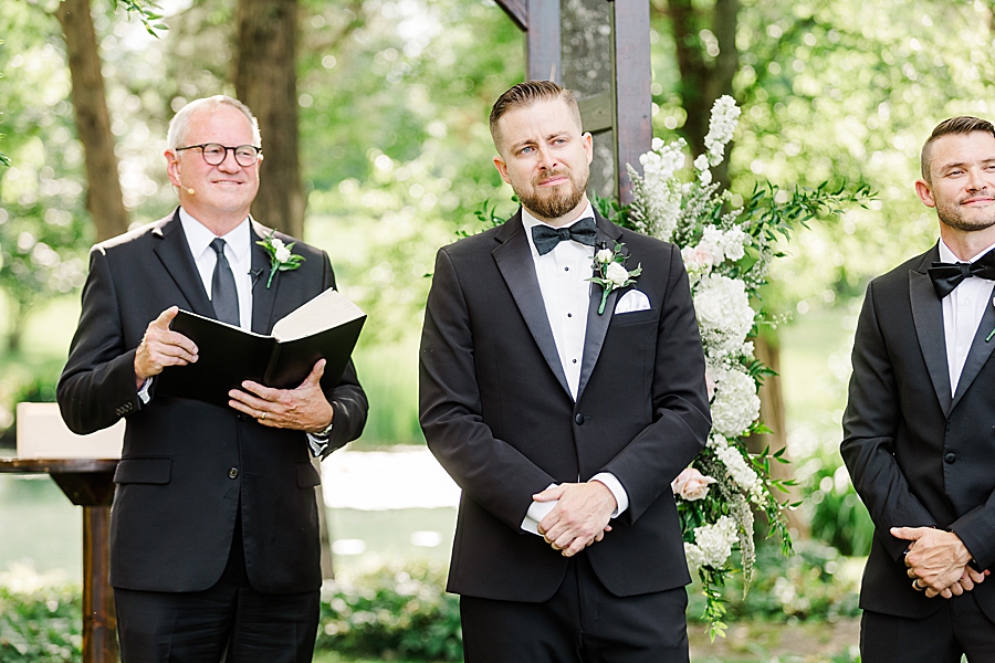 Groom reacting to bride at Marblegate Wedding by Amanda May Photos