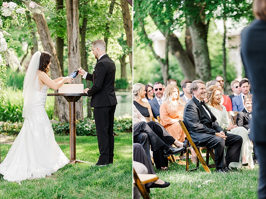 Bride and groom doing unity ceremony box at Marblegate Wedding by Amanda May Photos