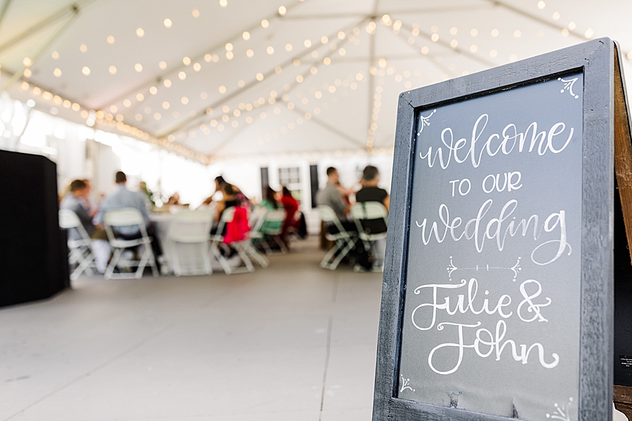 kincaid house wedding welcome sign