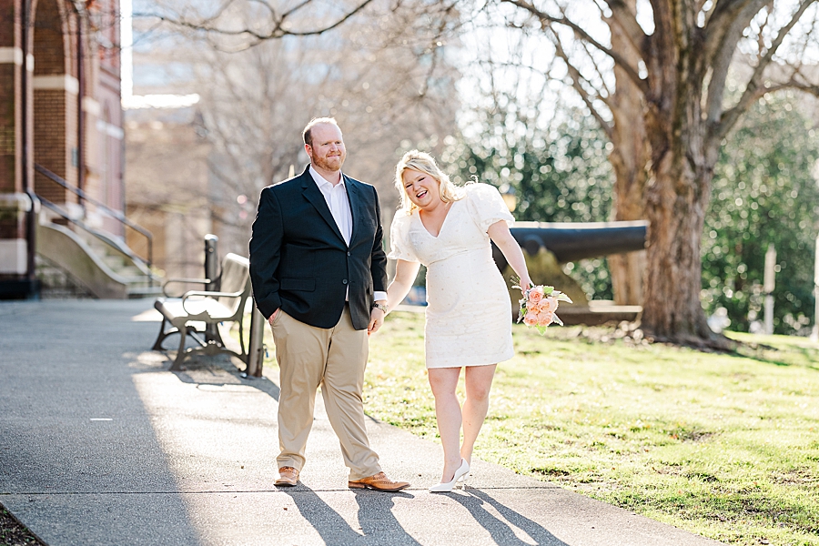 golden hour at knox county courthouse elopement