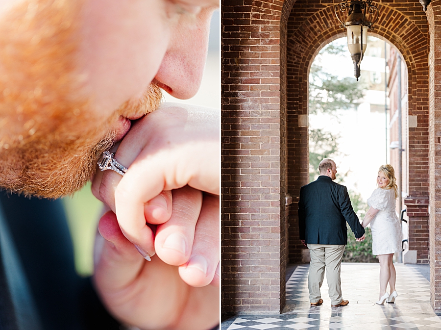 kiss on the hand after knox county courthouse elopement