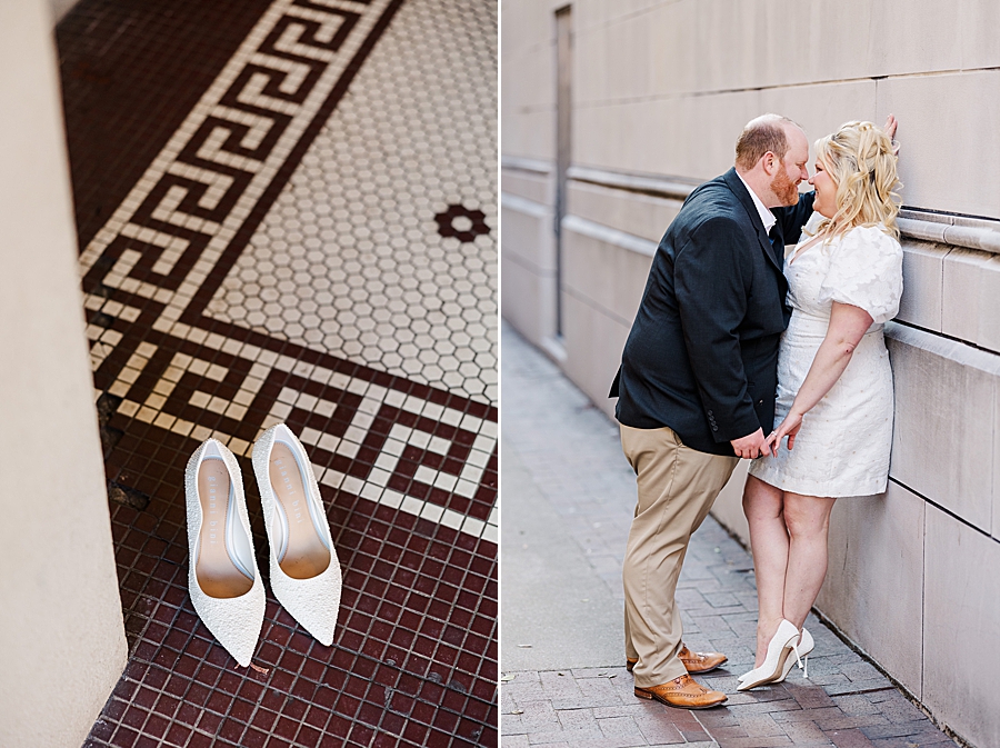 wedding shoes at knox county courthouse elopement