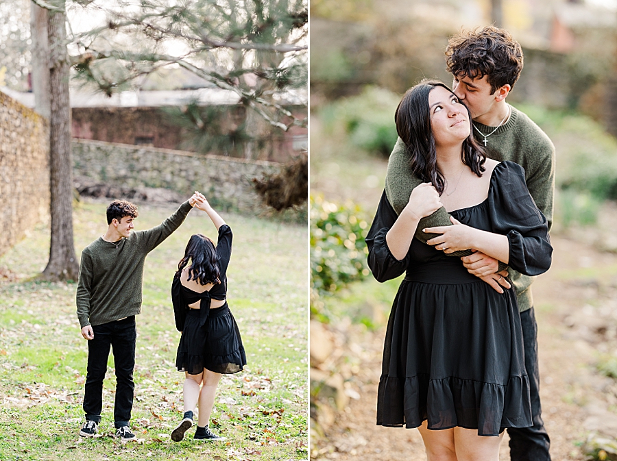 twirling at knoxville botanical engagement