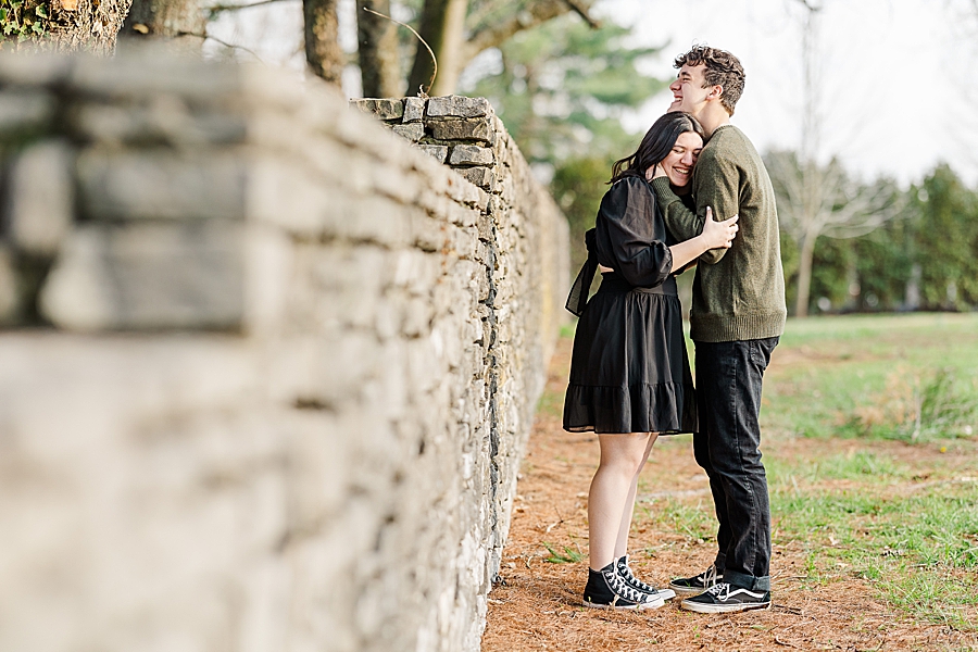 couple at knoxville botanical engagement
