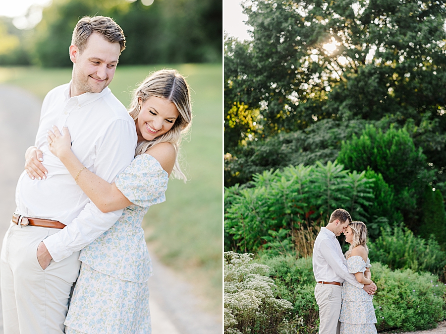 greenery in background at knoxville botanical garden engagement