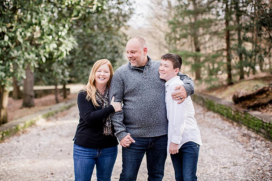 The whole family at this Knoxville Botanical Gardens Family Session by Knoxville Wedding Photographer, Amanda May Photos.