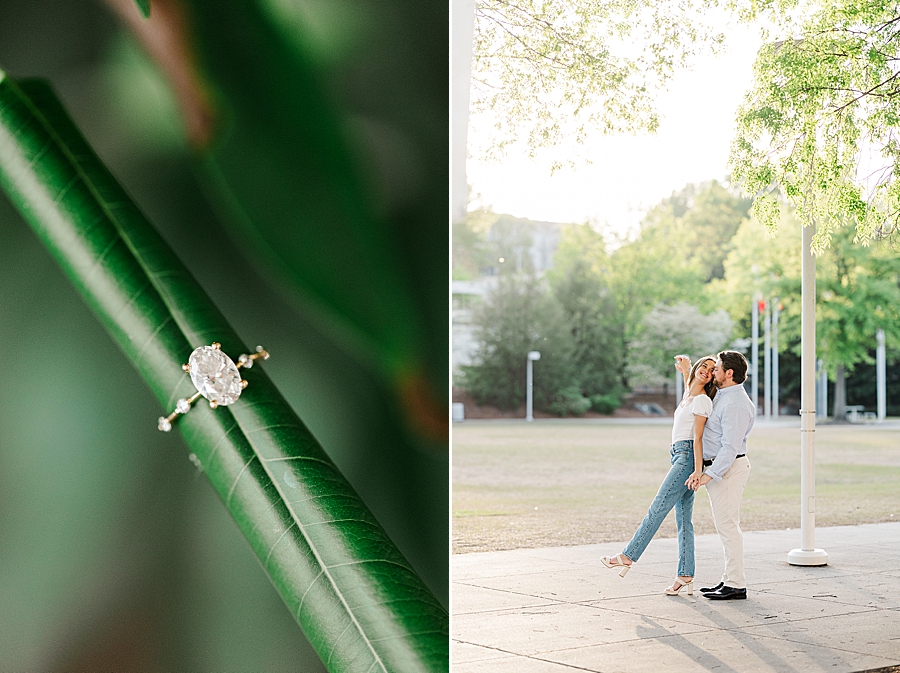 diamond ring at knoxville engagement session