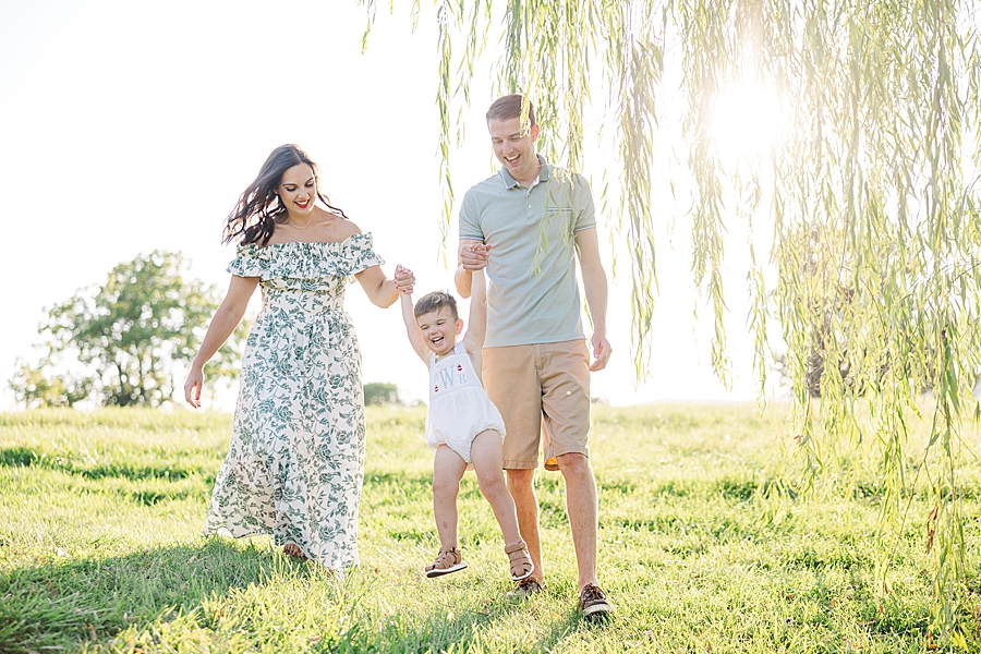 golden hour at lake house session