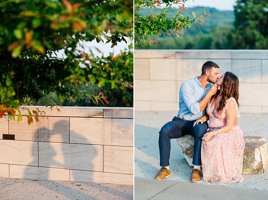 kissing during golden hour