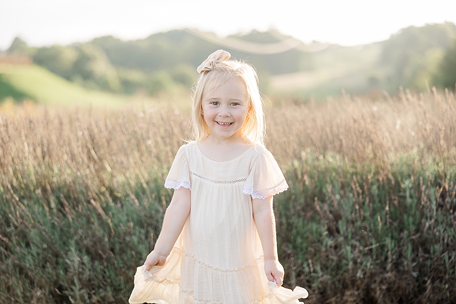 little girl at lavender farm