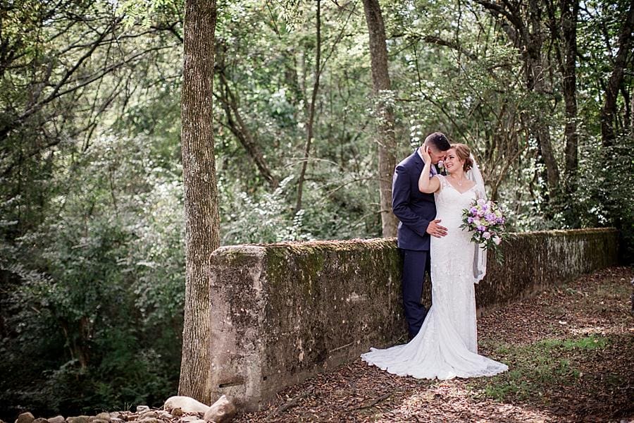Distant shot of couple on bridge at this Smithview Pavilion Wedding session by Knoxville Wedding Photographer, Amanda May Photos.