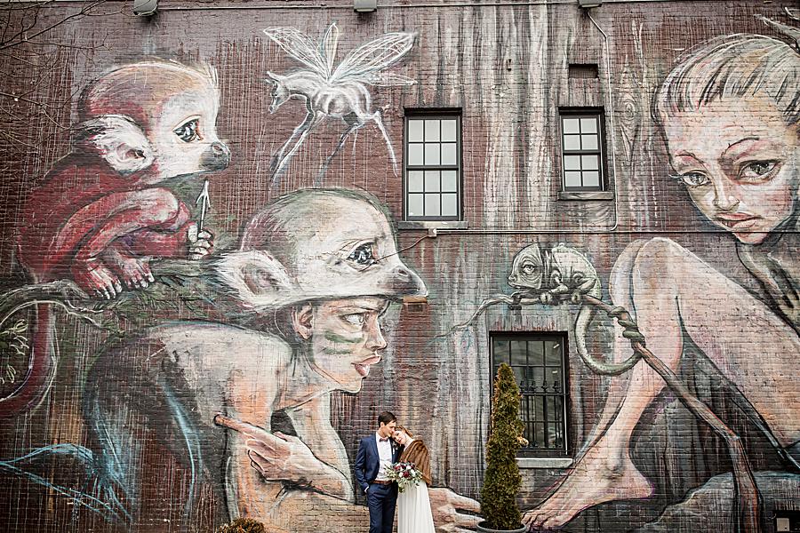 Large mural at this Lexington Courthouse Wedding by Knoxville Wedding Photographer, Amanda May Photos.