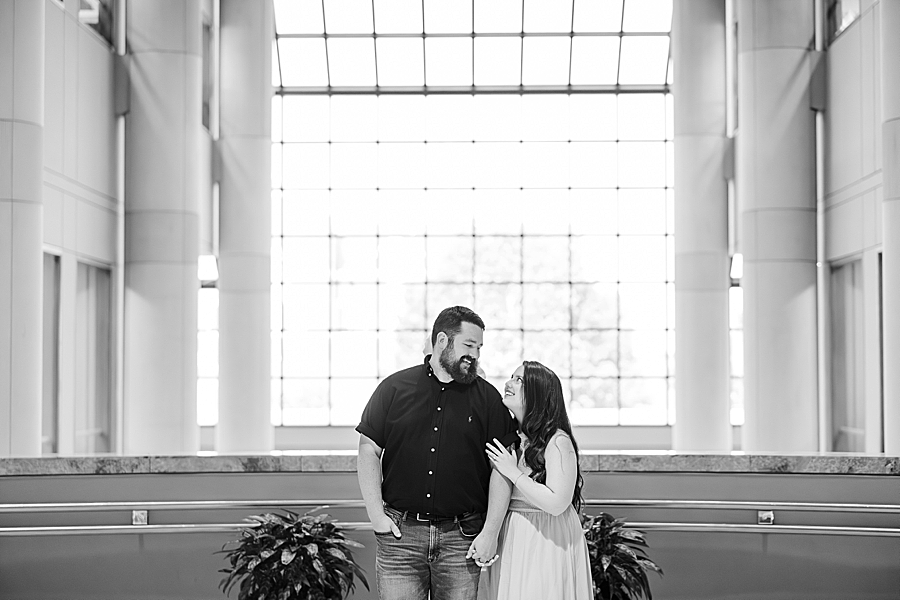 library engagement photos in black and white