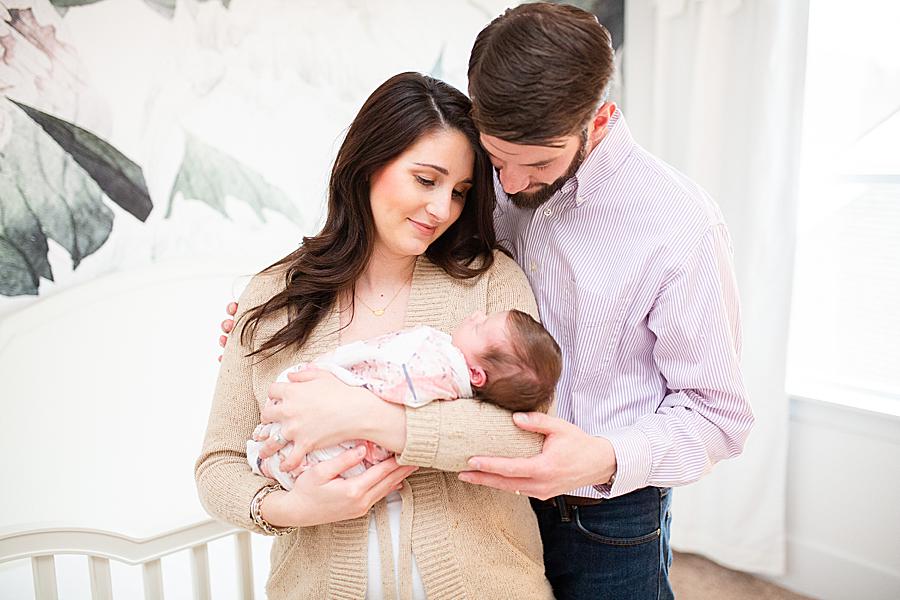 New mom and dad at this newborn session by Knoxville Wedding Photographer, Amanda May Photos.