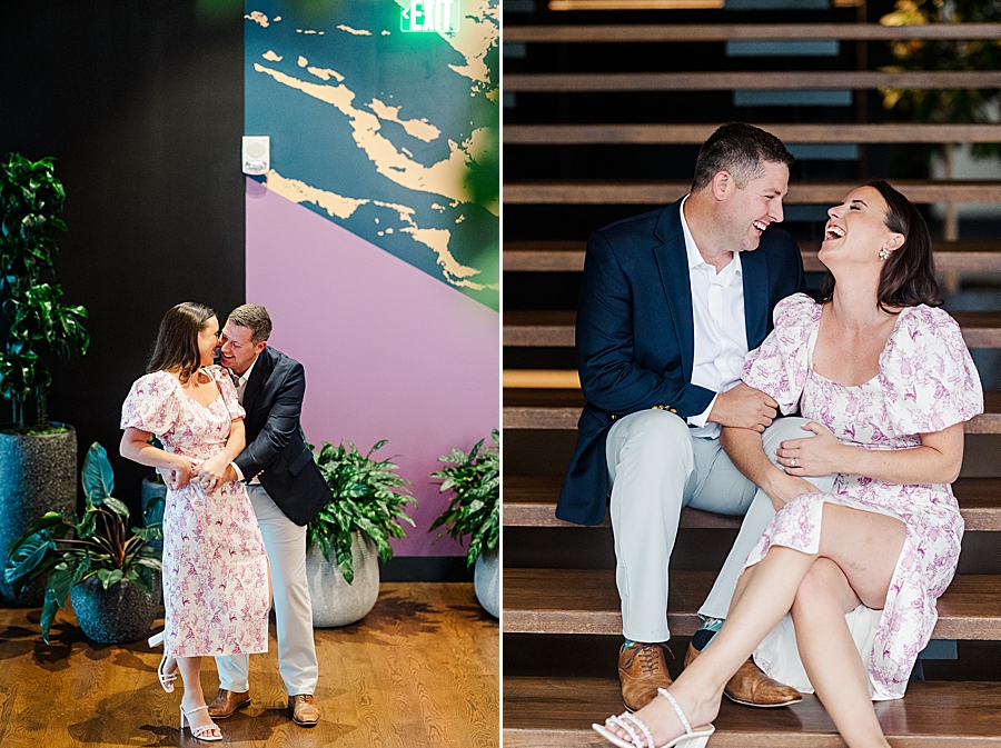 couple sitting on maker exchange stairs