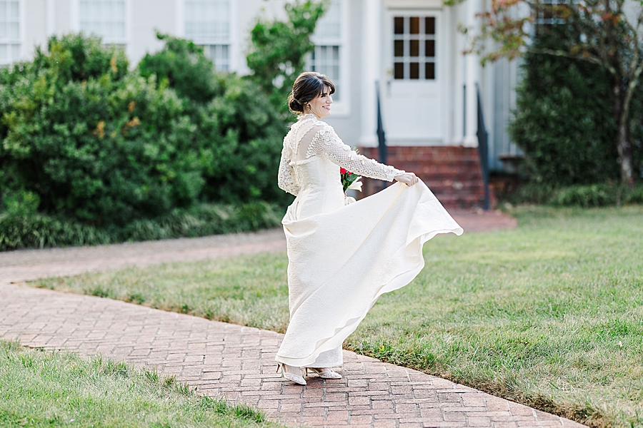 twirling at maple grove bridal session