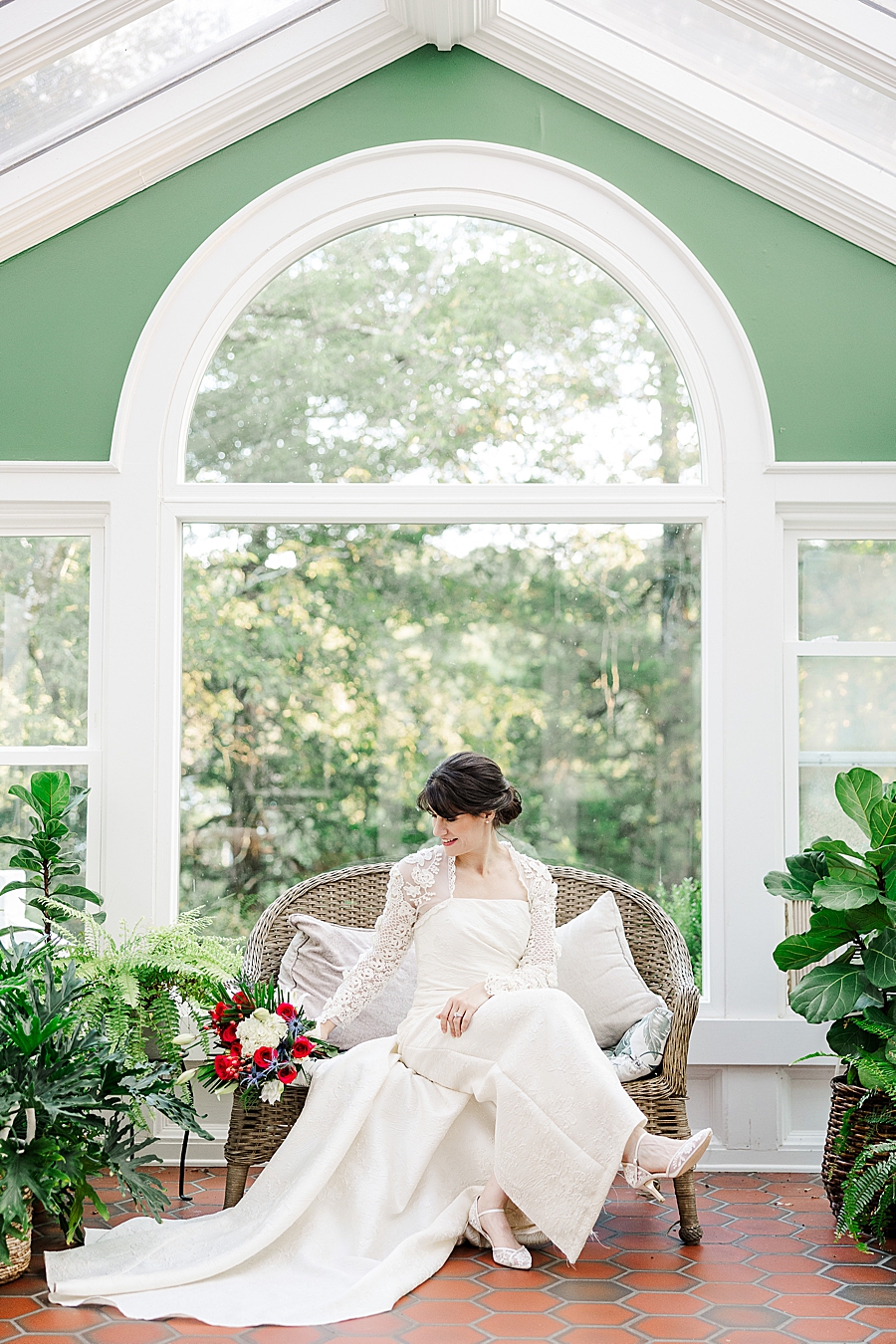 bride in conservatory