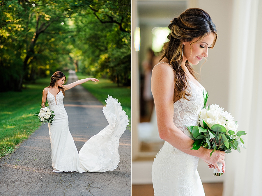 flowy train at maple grove bridal session