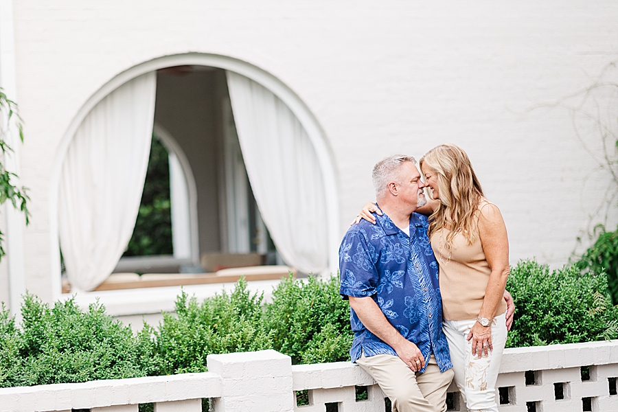 noses together at maple grove estate engagement