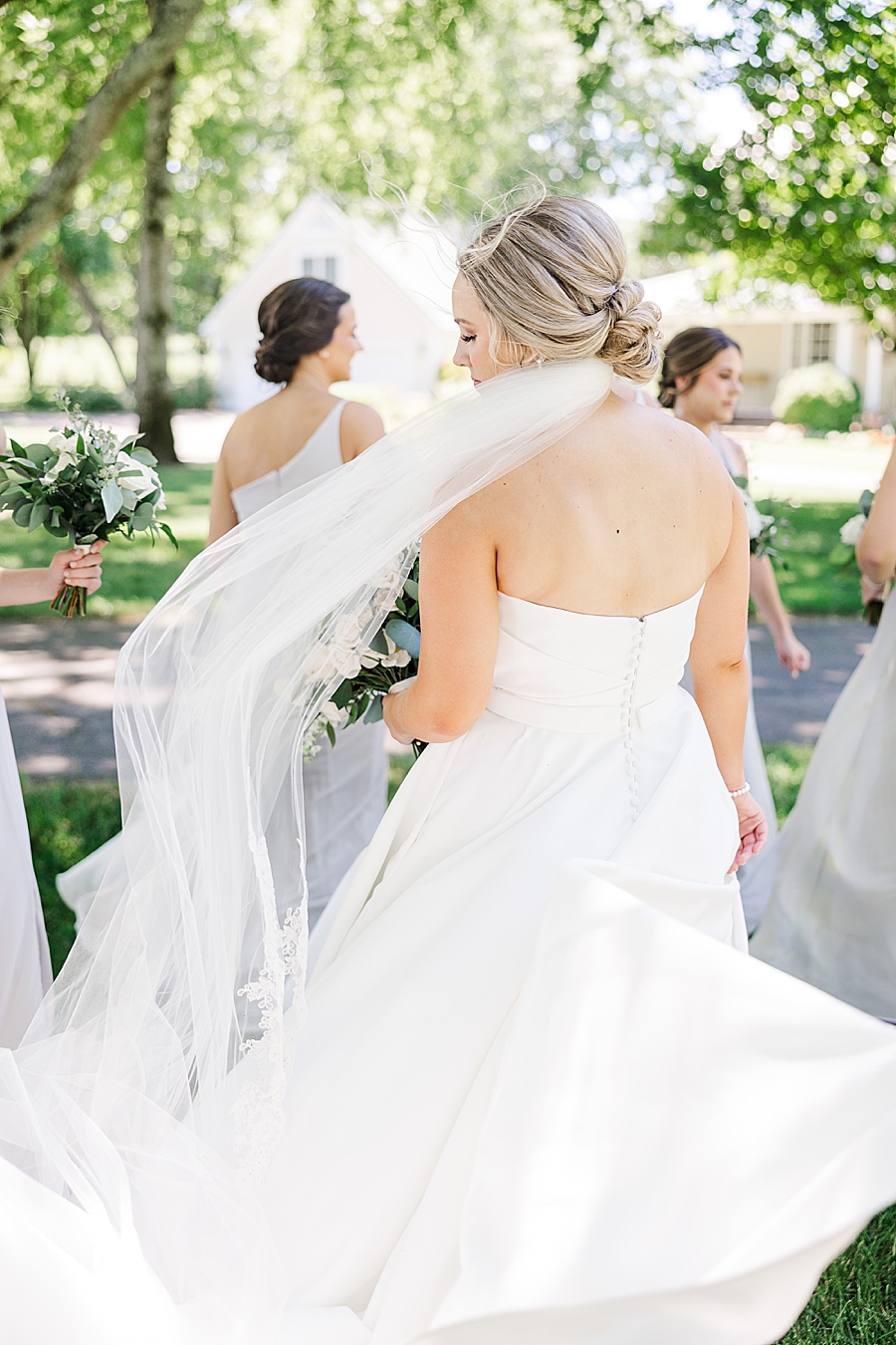 bridal gown from behind