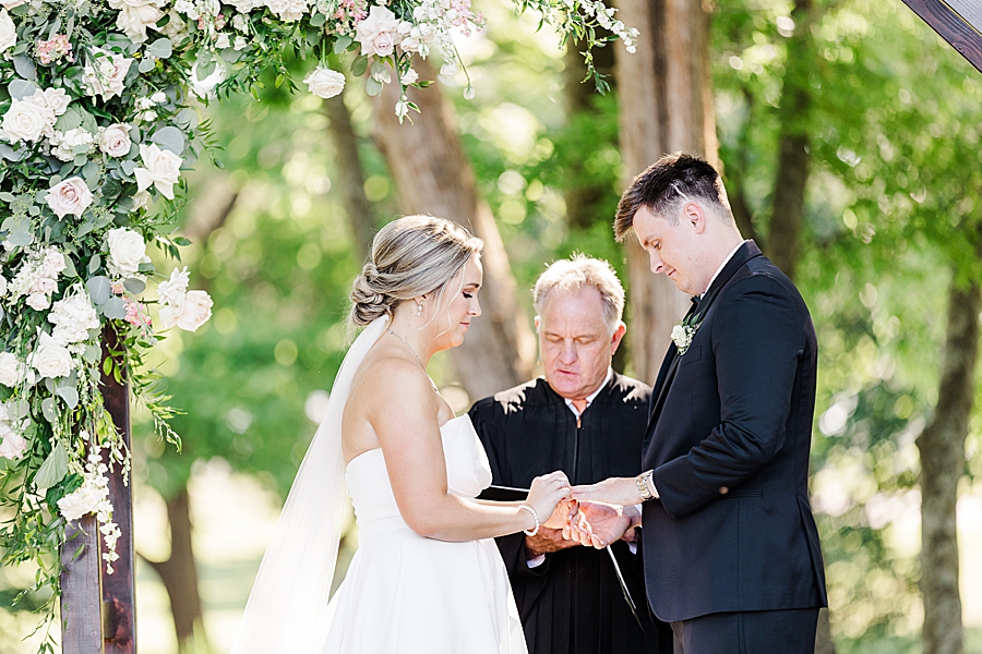exchanging rings during marblegate ceremony