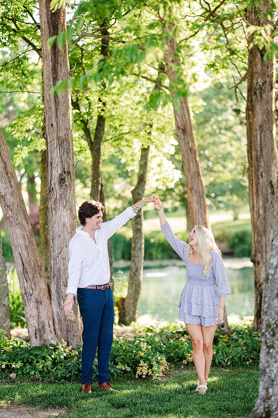 twirling at marblegate farm engagement