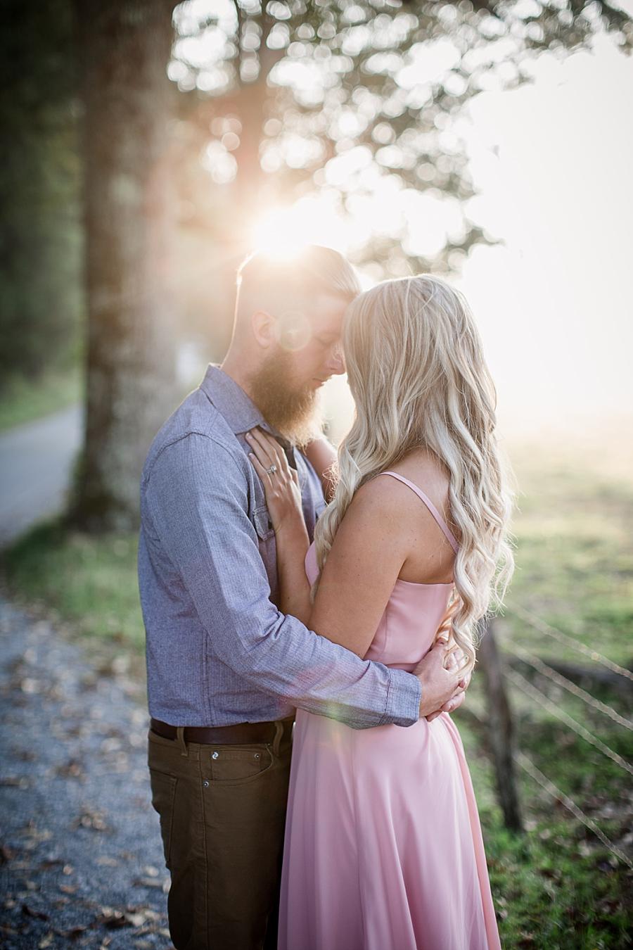 Foreheads touching at this Townsend Anniversary session by Knoxville Wedding Photographer, Amanda May Photos.