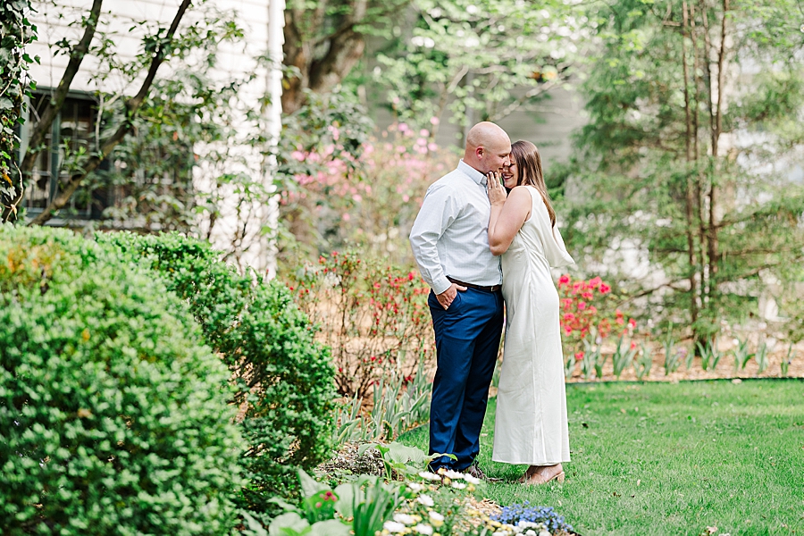 couple nuzzling at maryville engagement