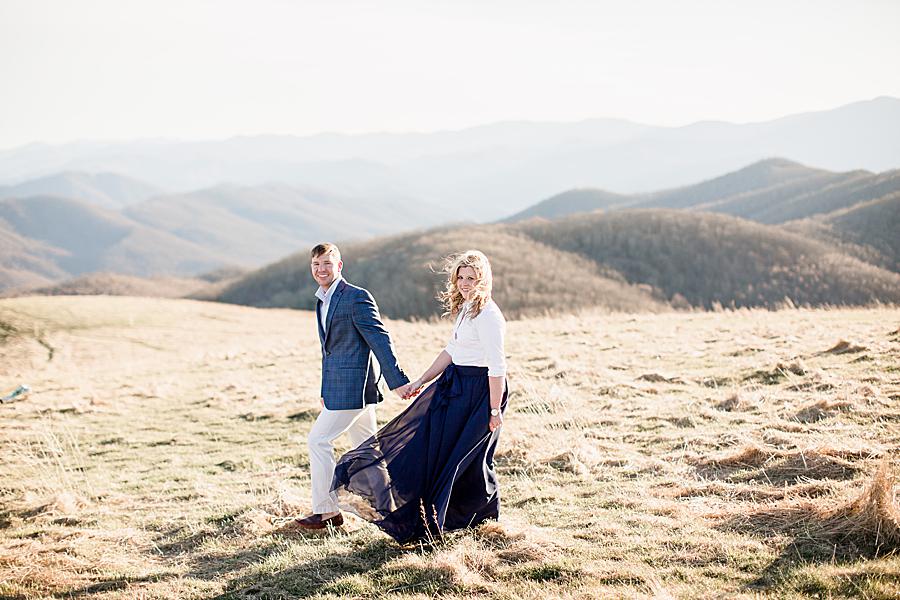 Smoky Mountains at this Max Patch engagement session by Knoxville Wedding Photographer, Amanda May Photos.