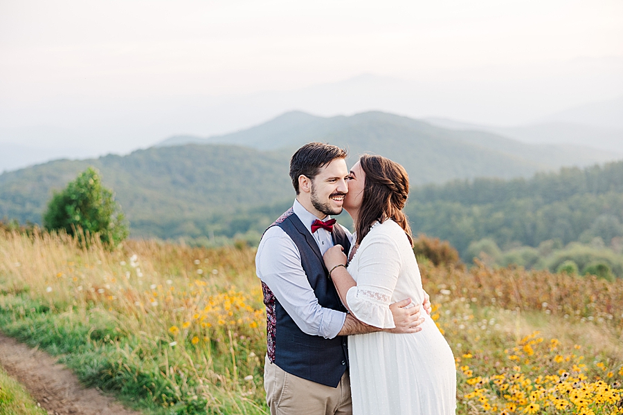 kiss on the cheek at max patch sunset