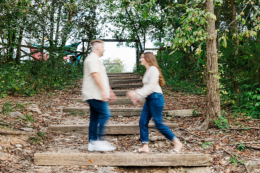 blurry meads quarry engagement photo
