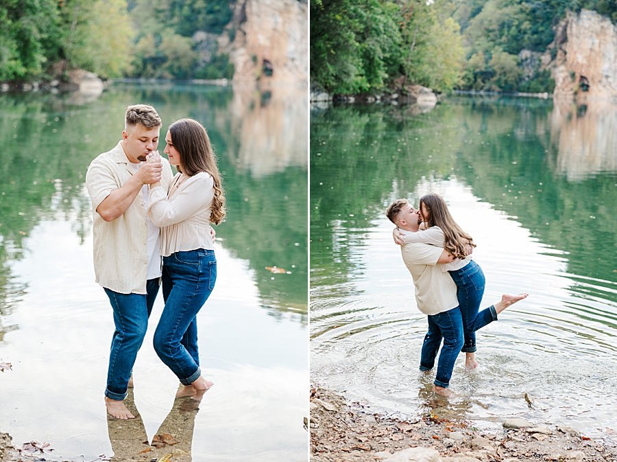 couple standing in water