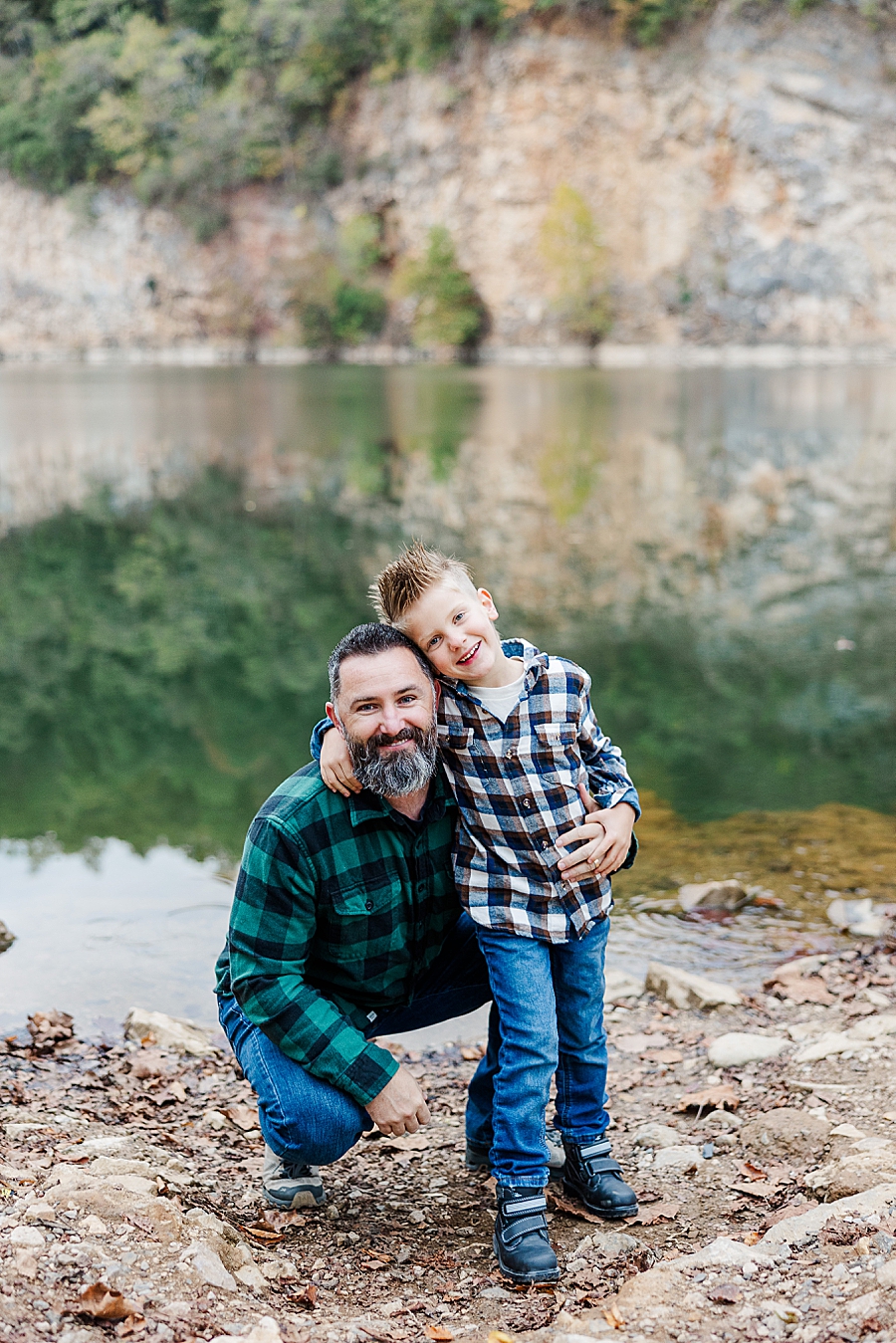 father and son at mead's quarry family session