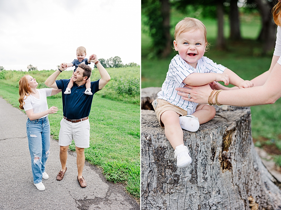 boy on dad's shoulders