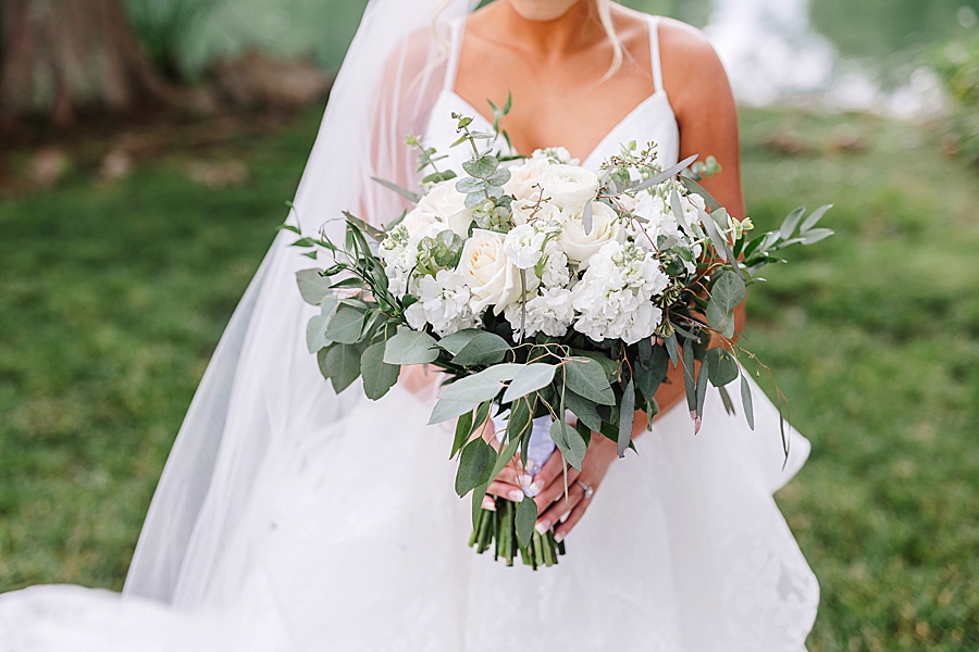 large bridal bouquet at memorial day weekend wedding