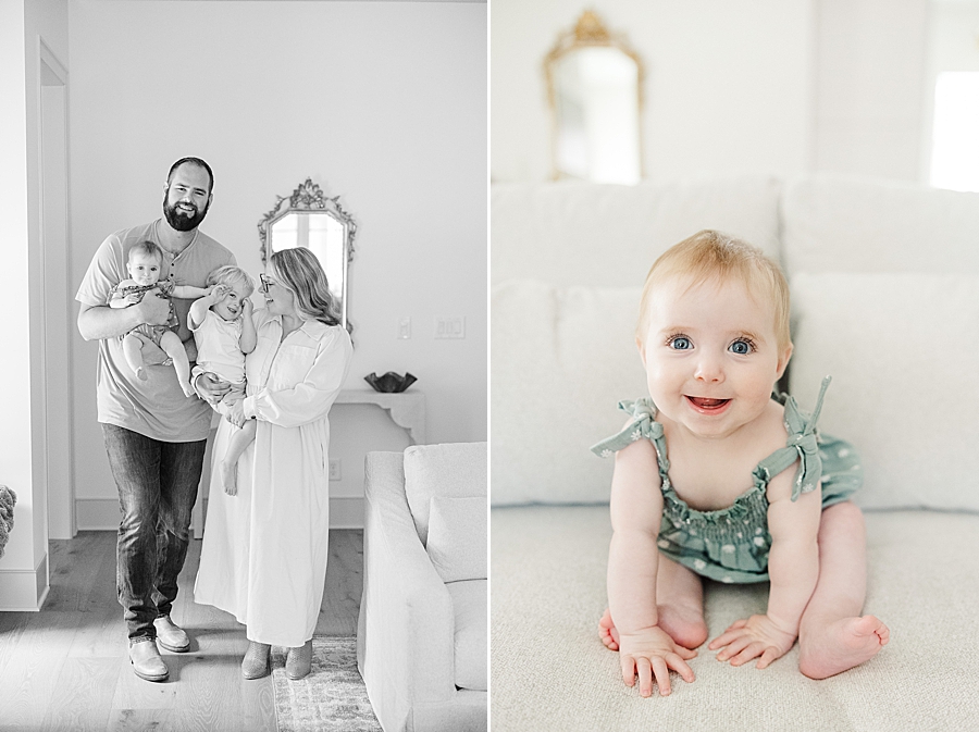 little girl on couch during nashville lifestyle session