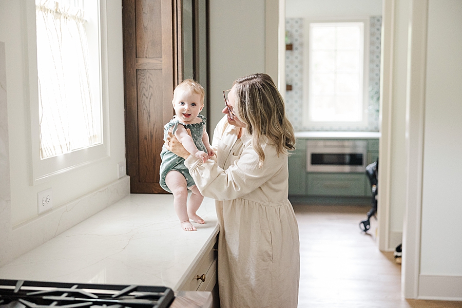 mom and daughter in kitchen