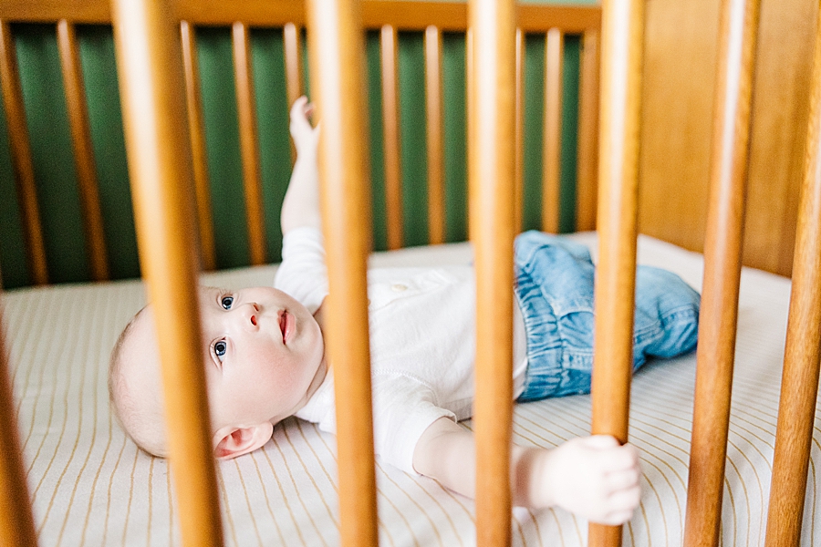 baby laying in crib