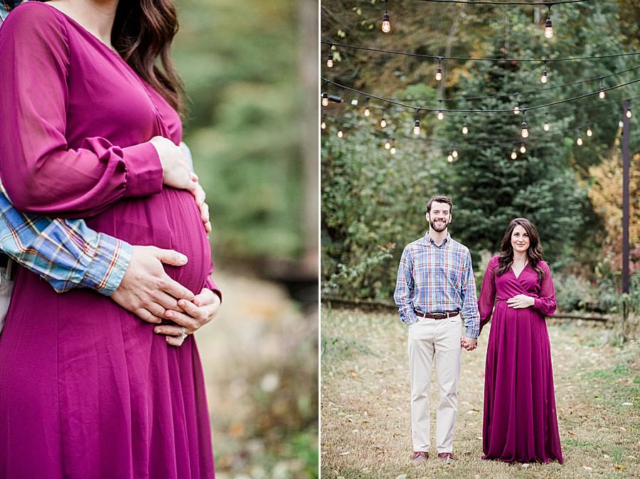 Baby bump at this Natchez Trace Glen Maternity by Knoxville Wedding Photographer, Amanda May Photos.