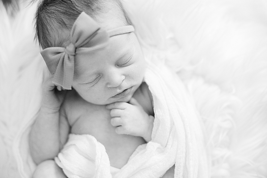 black and white photo of newborn