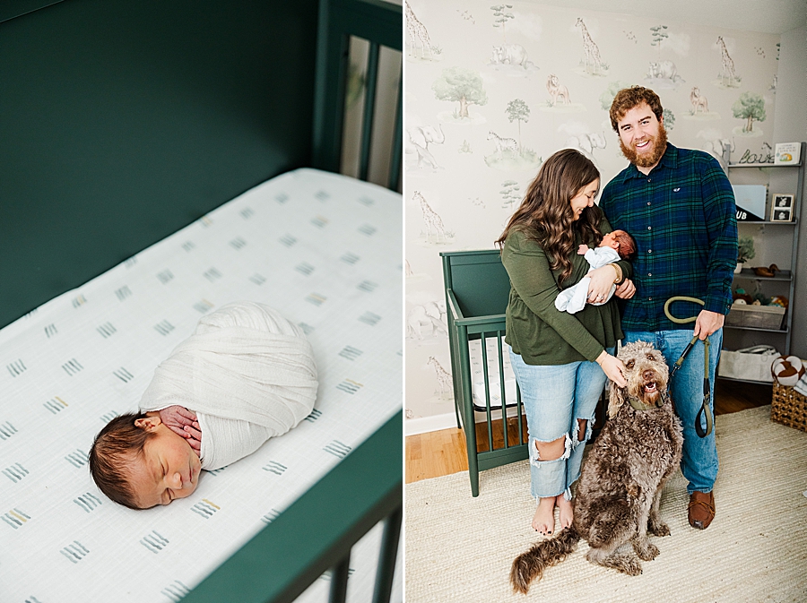 newborn sleeping in crib