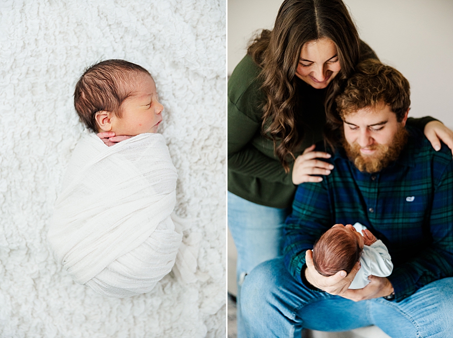 sleeping baby in swaddle