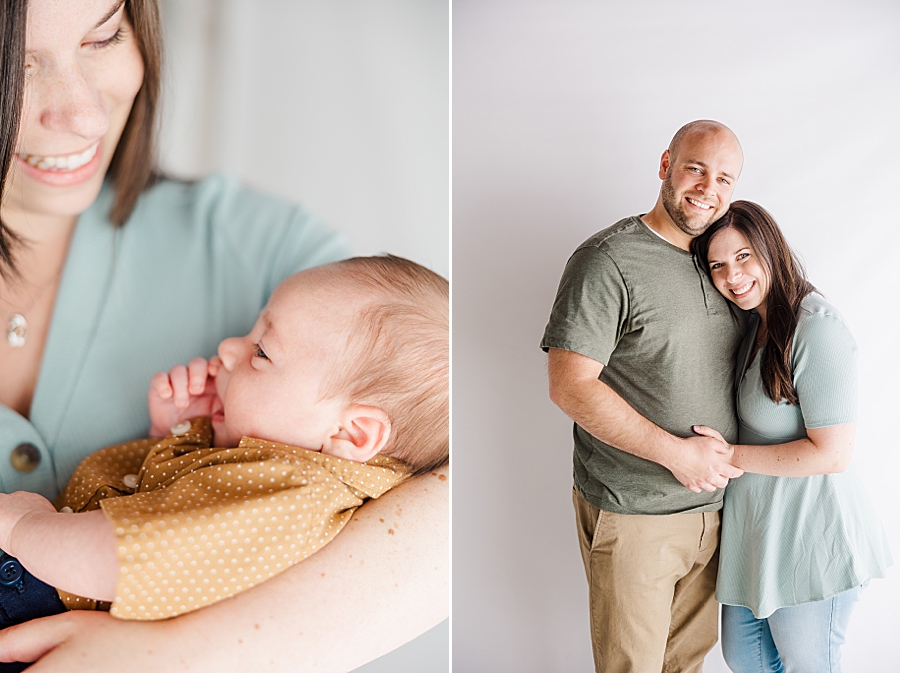 parents at newborn session at highlight studio